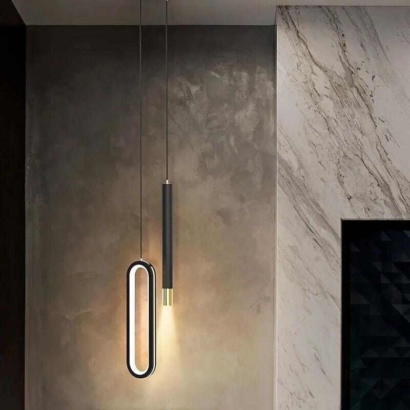 Pendant Light Aluminum Minimalist LED Chandelier Bedroom Bedside Lamp Home Decor
