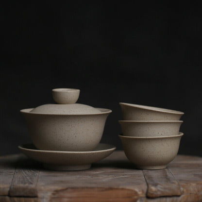 Small Gaiwan Ceramic Tea Cup Covered Bowl With Saucer Lid Chinese Tureen Pottery