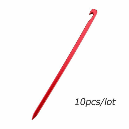 10pcs Aluminum Alloy Tent Pegs Ultralight Square Nail Camping Garden Hook 16cm