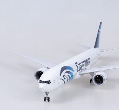 47CM EGYPTAIR B777-300ER Passenger Plane Led Sound- controlled Light Resin Model