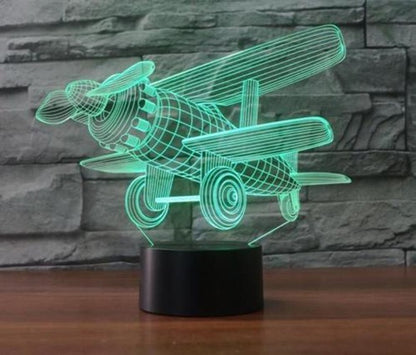 New Desk Table Lamp Airplane 3D illusion Night Light 7 Changing Colors LED Touch