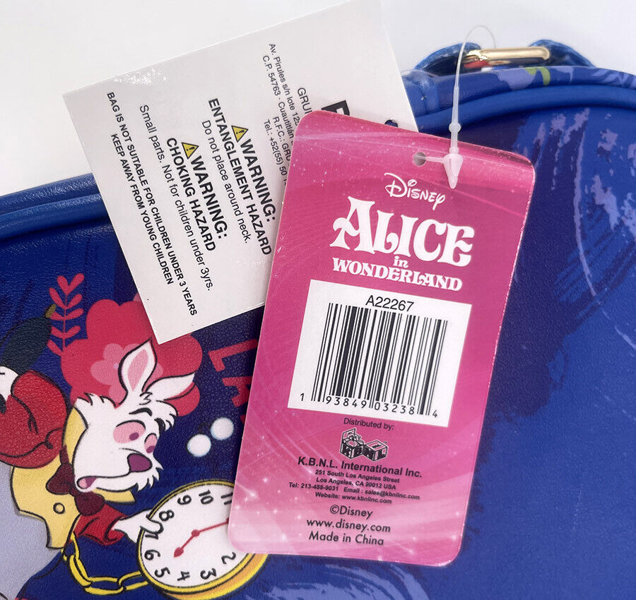 Disney Alice In Wonderland Crossbody Bag Rare 8.5" Lady Purse Blue
