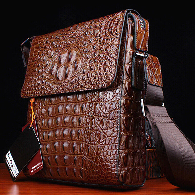 Alligator Crocodile Skin Shoulder Messenger bags, Men's Luxury Bag