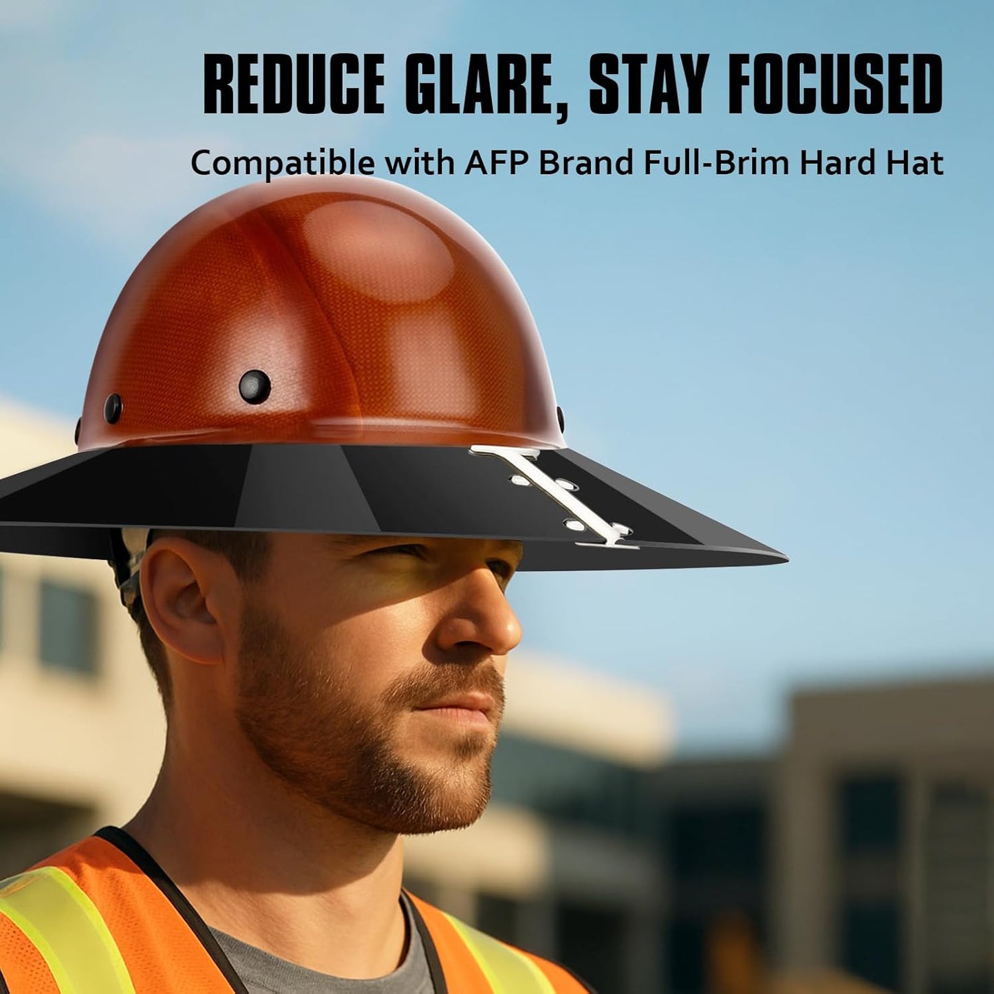 Hard Hat Sun Shade Visor Compatible with AFP Full Brim Hard Hat, Sun Protection