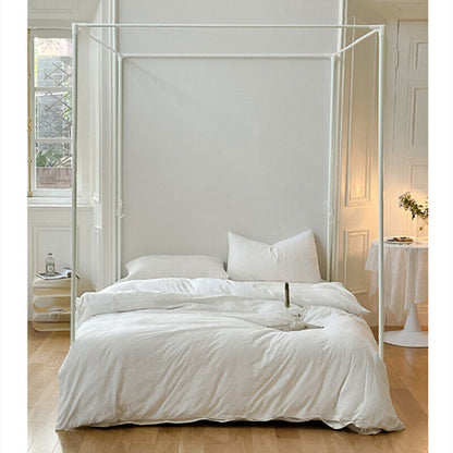 Flax Mosquito Net Bed Netting Canopy Summer France Bed Curtain & White Bracket