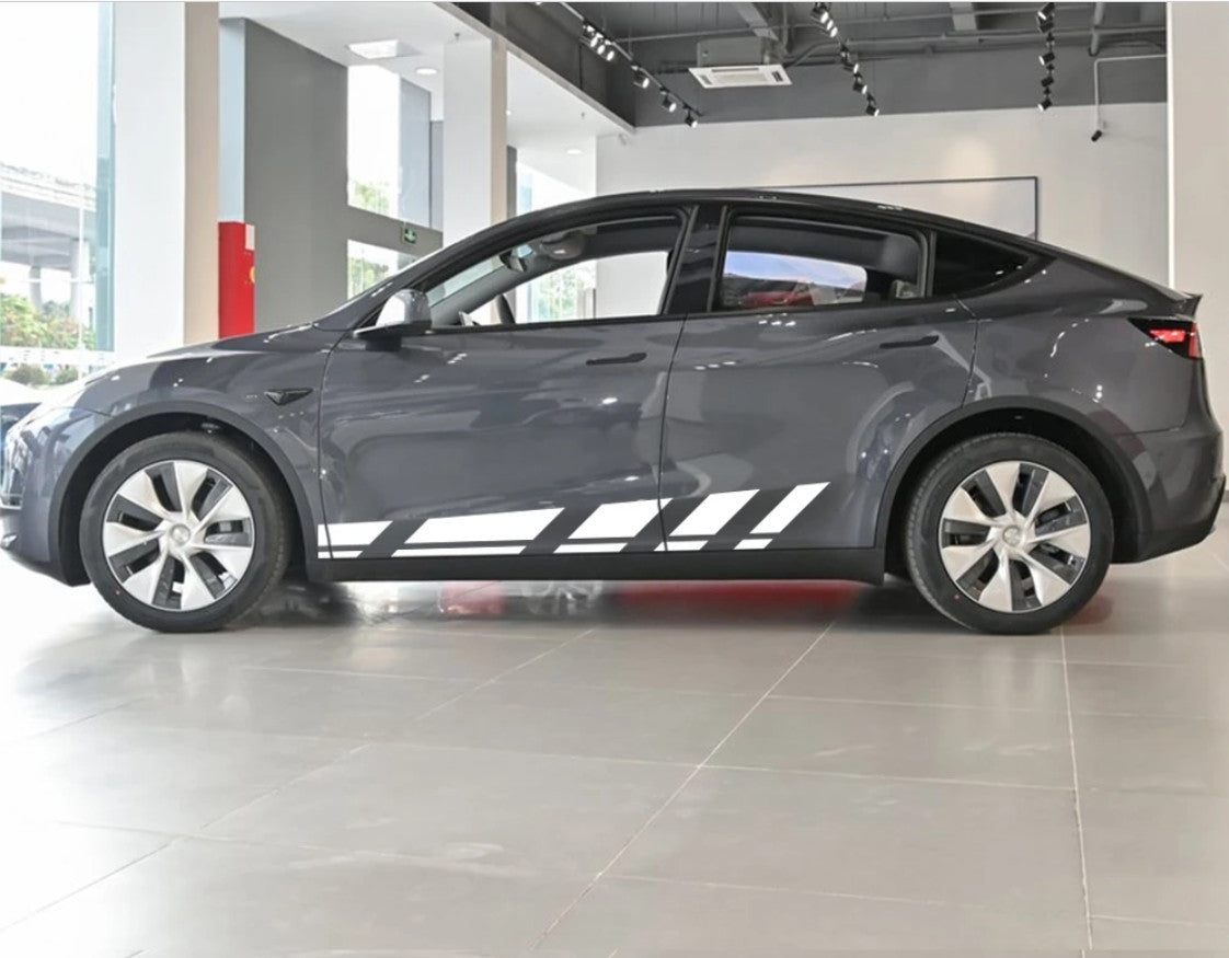 Custom Graphic Car Sticker For TESLA Model Y Side Skirt Stripe Racing Decals