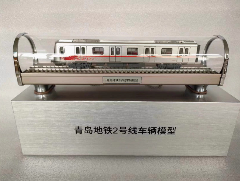 1:68 40CM Qingdao Metro Line 2 Subway Train Passenger Car Diecast Model