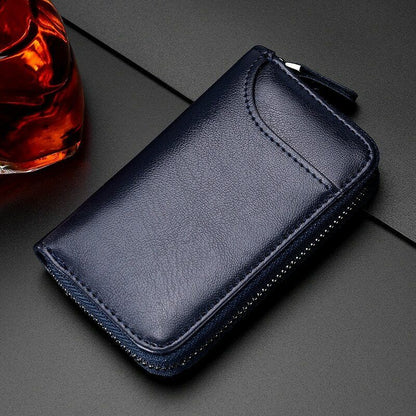 Zipper Wallet Leather Men Key Holder Pouch Purse Unisex Useful Key Organizer Bag