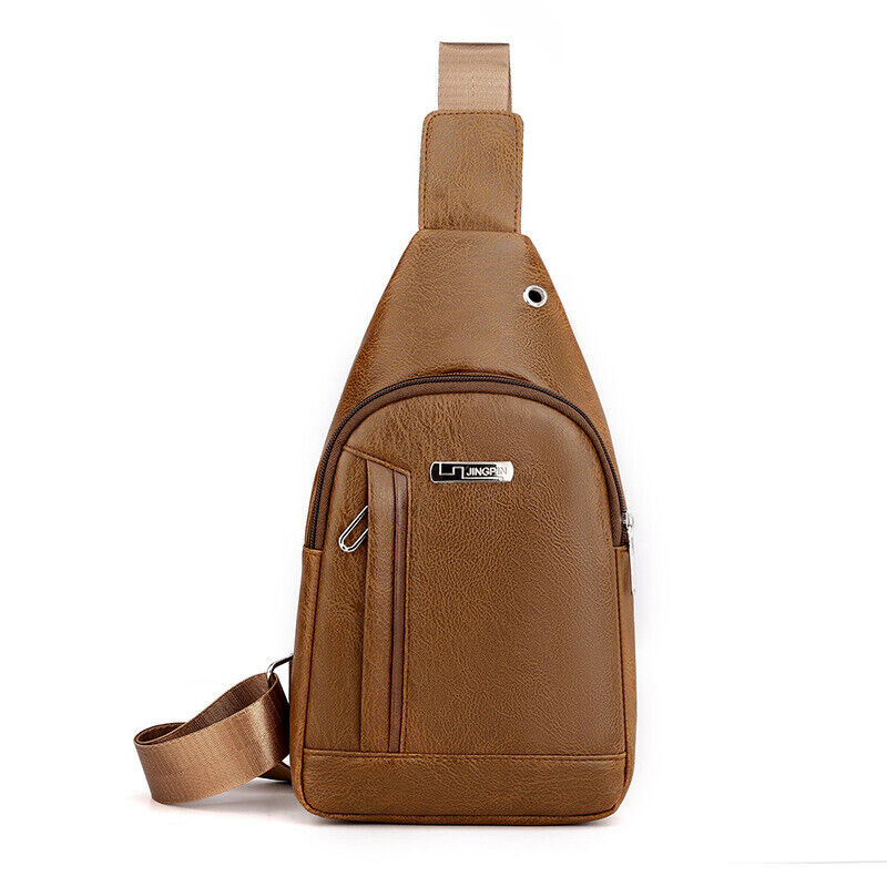 Fashion Shoulder Bag Chest Pack Canvas USB Charging Crossbody Handbag Waist Pack