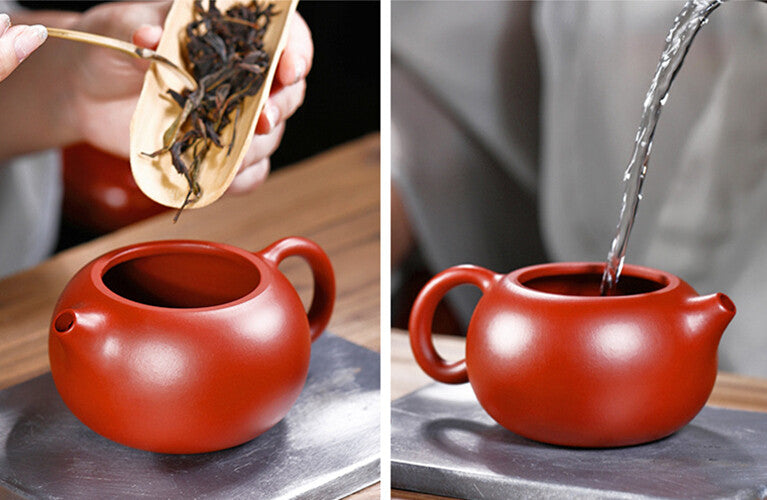 One Pot 2 Matching Cups Real Yixing Zisha Dahongpao Clay Xishi Tea Pot Marked