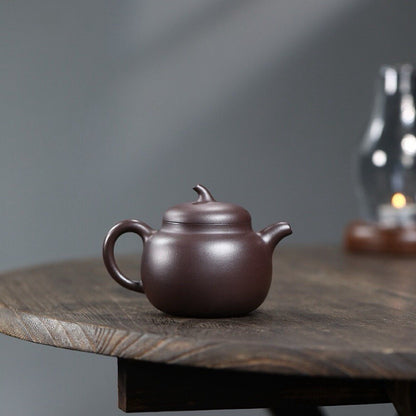 190cc Chinese Yixing Zisha Purple Clay Zini Handmade Qiegua Teapot Pu'er Tea Pot