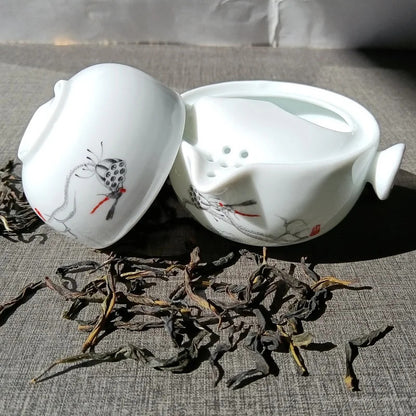 Chinese Tea Set Ceramic Travel Tea Set Kung Fu Gaiwan Teapot Kettle