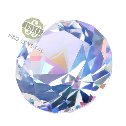 Colorful Crystal Paperweight Cut Glass Giant Diamond Shape Jewel Decor Gift 50mm