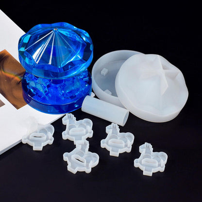 Soft Carousel Silicone Mold Epoxy Resin Casting Mould Ornaments Craft Making Kit