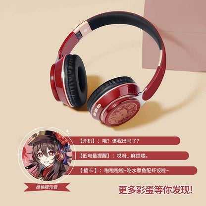 Genshin Impact Hu Tao Wireless Bluetooth Headset Cosplay Earphone Headphones