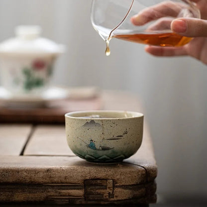 1pc 100ml Chinese Style Ceramic Teacup Coffee Cup Tea Bowl Set household Tea cup