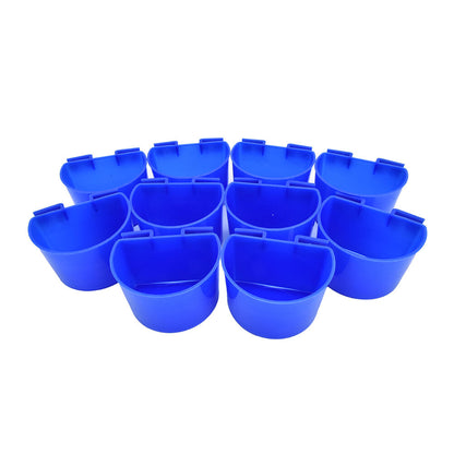 10 pcs Cup Hanging Water Feed Cage Cups Poultry Gamefowl Rabbit Chicken HOT