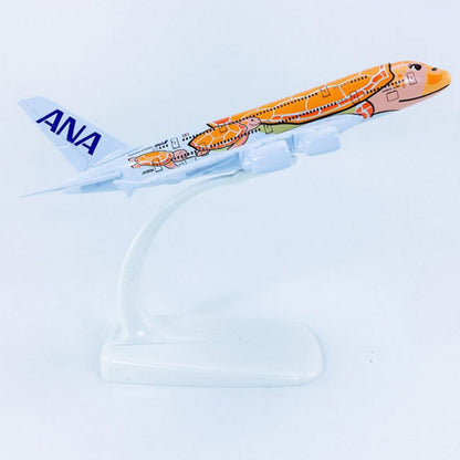 New 1:500 Scale Orange ANA Sea Turtle Painting A380 Alloy Plane Aircraft Model