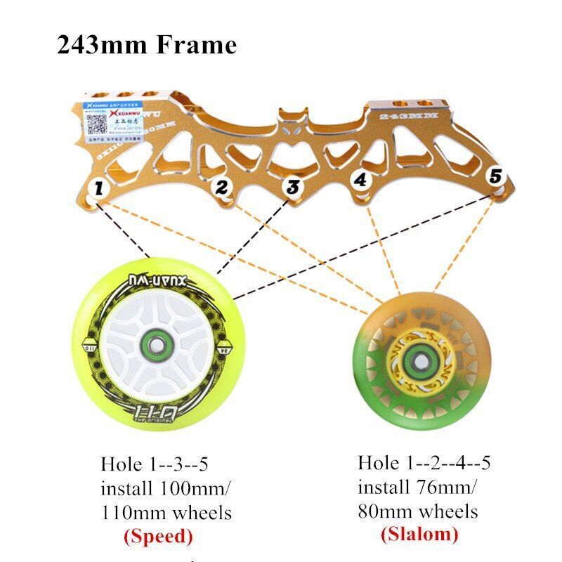 Frame Wheel Bearing 3*110mm Inline Speed Skating Frame Ultralight Alloy Base 85A