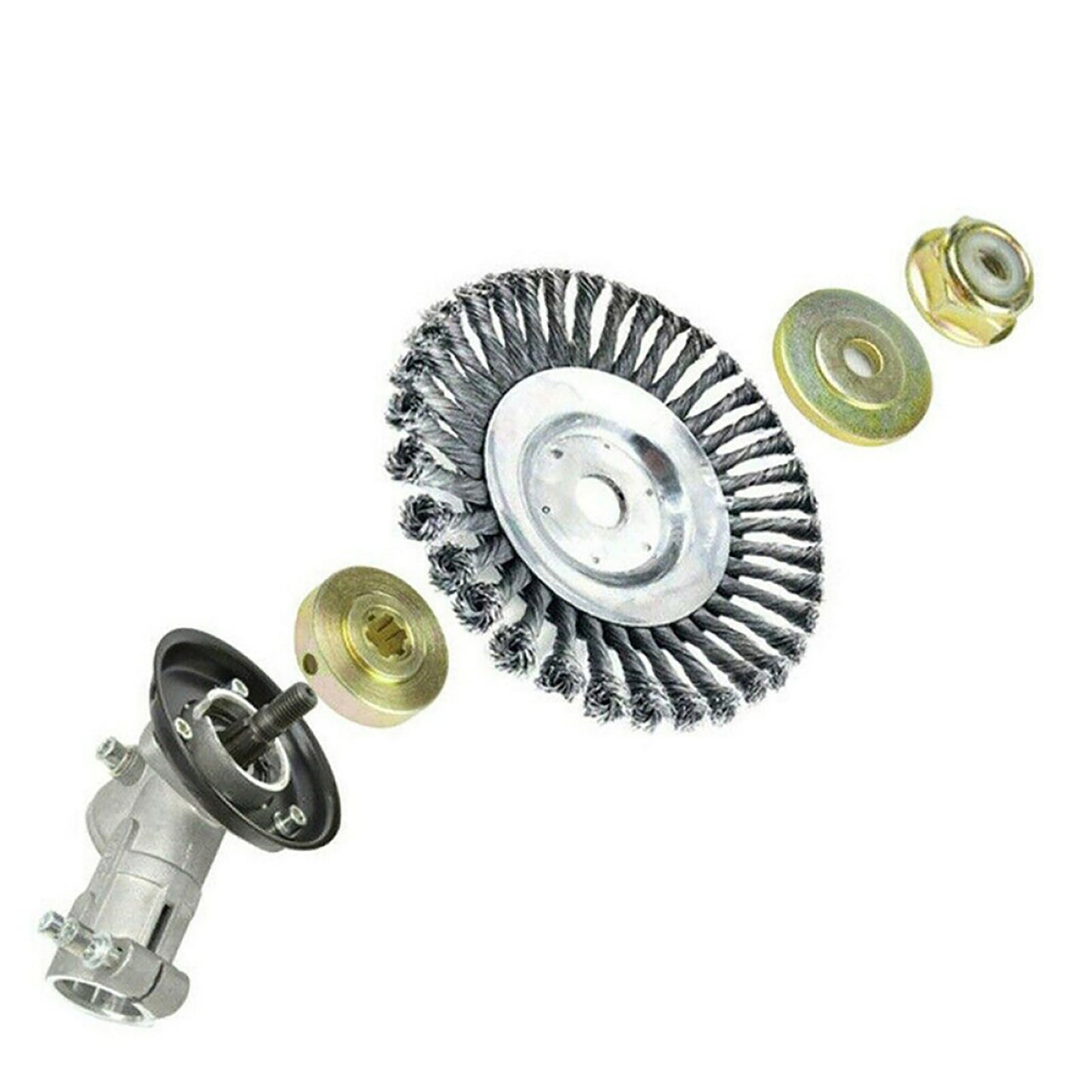 4Pcs Lawn Mower Metal Gearbox Blade Fixed Kit Protective Cover+Plate+Thread Nut