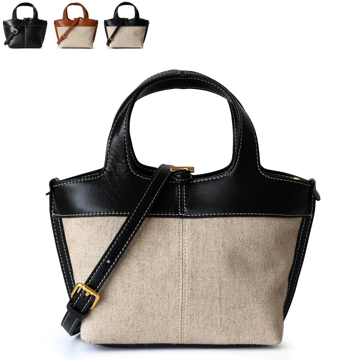 Small Mini Leather Canvas Tote Purse Shoulder Bag Tote Clutch Crossbody Handbag