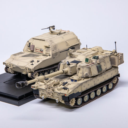 T-MODEL 1/72 M109A7 self-propelled howitzer+ammunition vehicle model Sand color