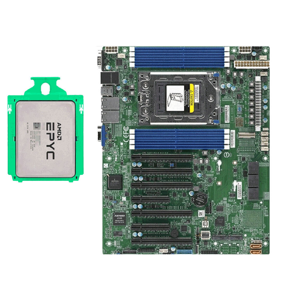 AMD EPYC 7302P CPU + Supermicro H12SSL-i Motherboard, 16 Cores 3GHz - 3.3GHz