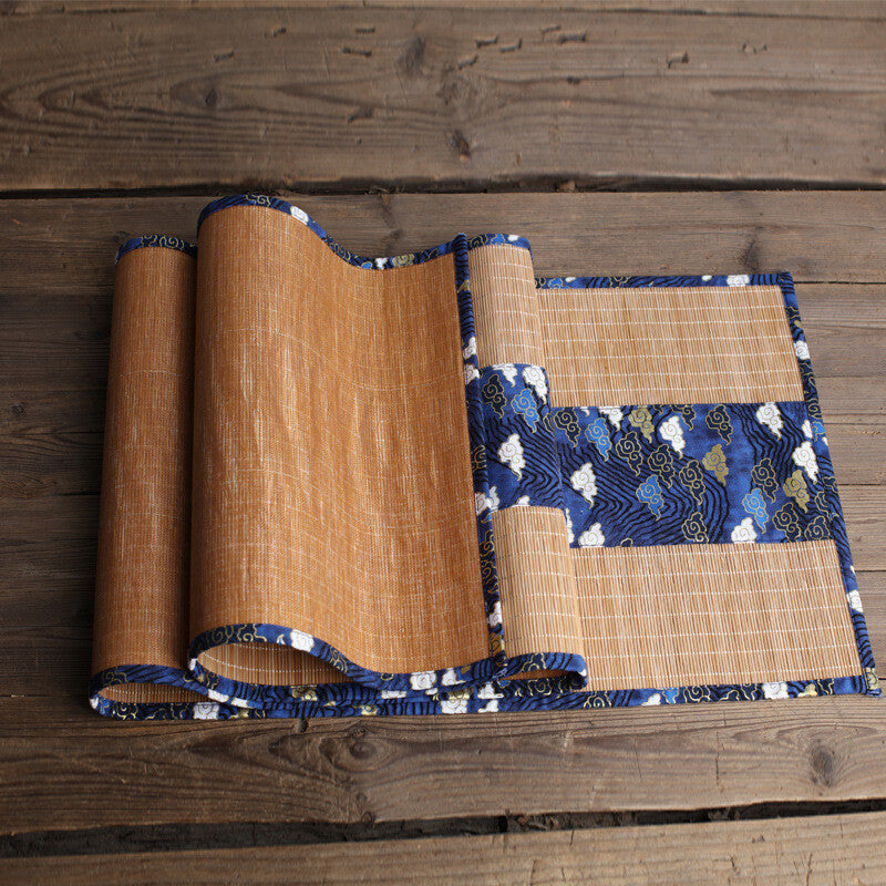 Japanese Table Runner Bamboo Weave Table Cloth Tea Mats Non-Slip Home Decor Chic