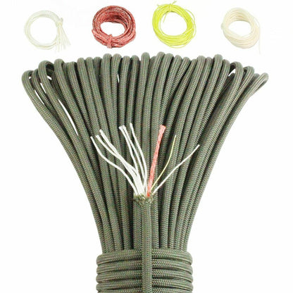 25FT/100FT 550 10-Strand Paracord Outdoor Camping Survival Rope Parachute Hiking