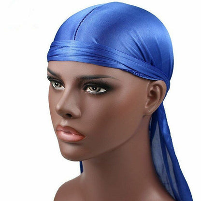 Satin Stretchy Cap Hip Hop Wigs Turban Bandana Headwear Solid Hair Accessories