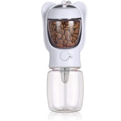 Dog Travel Water Bottle with Food Container & Leak Proof Lock