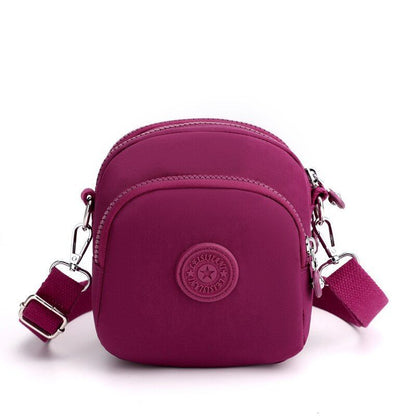 Nylon Shoulder Bag Waterproof Handbag Travelling Tote Crossbody Purse 14*1*17 CM