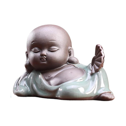 Little Monk Purple Sands Tea Pet 8.9cm 3.5in Tea Play Kung Fu Tea Set Decoration
