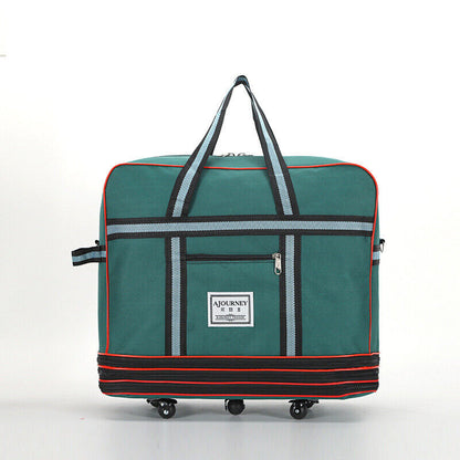 Oxford Luggage Box with Wheels Travel Bag Foldable Moving Storage Large Capacity