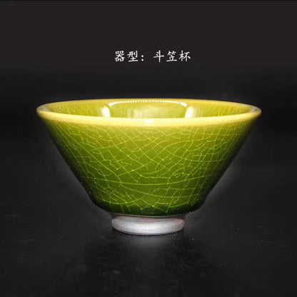 100ml Single Cup Jianzhan Cup Ice Cracked Glaze Green Tea Cup Owner Tea Cup