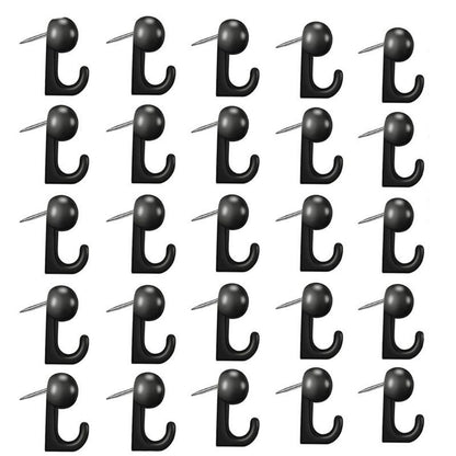 Message Board Holder 50Pcs Metal Plastic Hook-Shaped Push Pins Paper Thumb Tacks