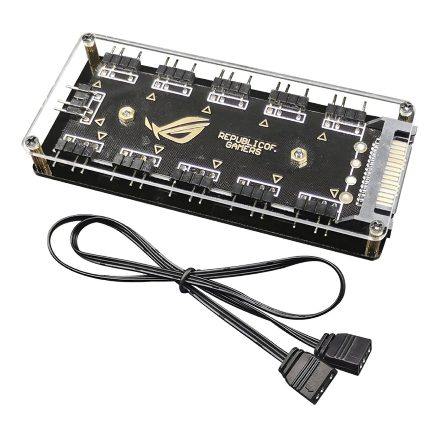 5V 3-Pin RGB 10 Hub Splitter SATA Power 3pin ARGB Adapter Extension Cable A