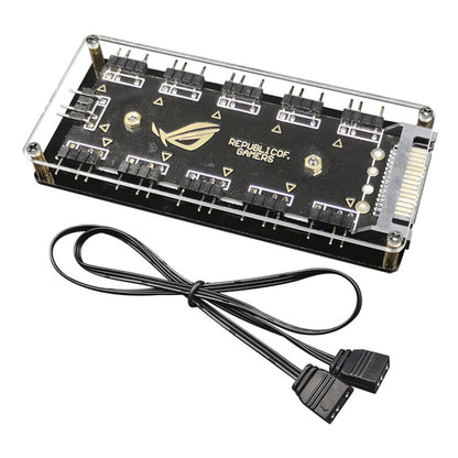 5V 3-Pin RGB 10 Hub Splitter SATA Power 3pin ARGB Adapter Extension Cable A