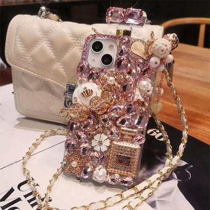 Luxury Perfume Bottle Rhinestone for iPhone 17/16/15/14/13/12 Pro Max Phone case
