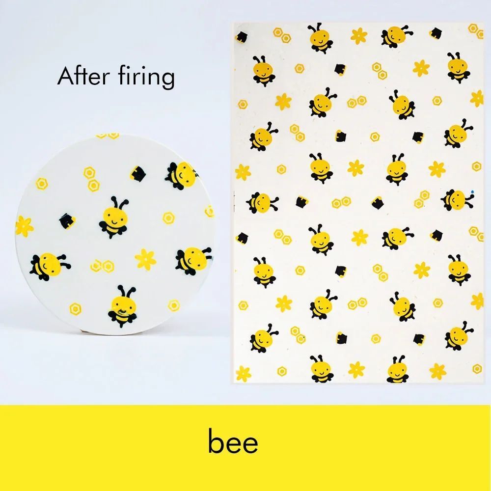 Pottery Clay Underglaze Paper Cartoon Decals DIY Ceramics Color Transfer 49x34cm