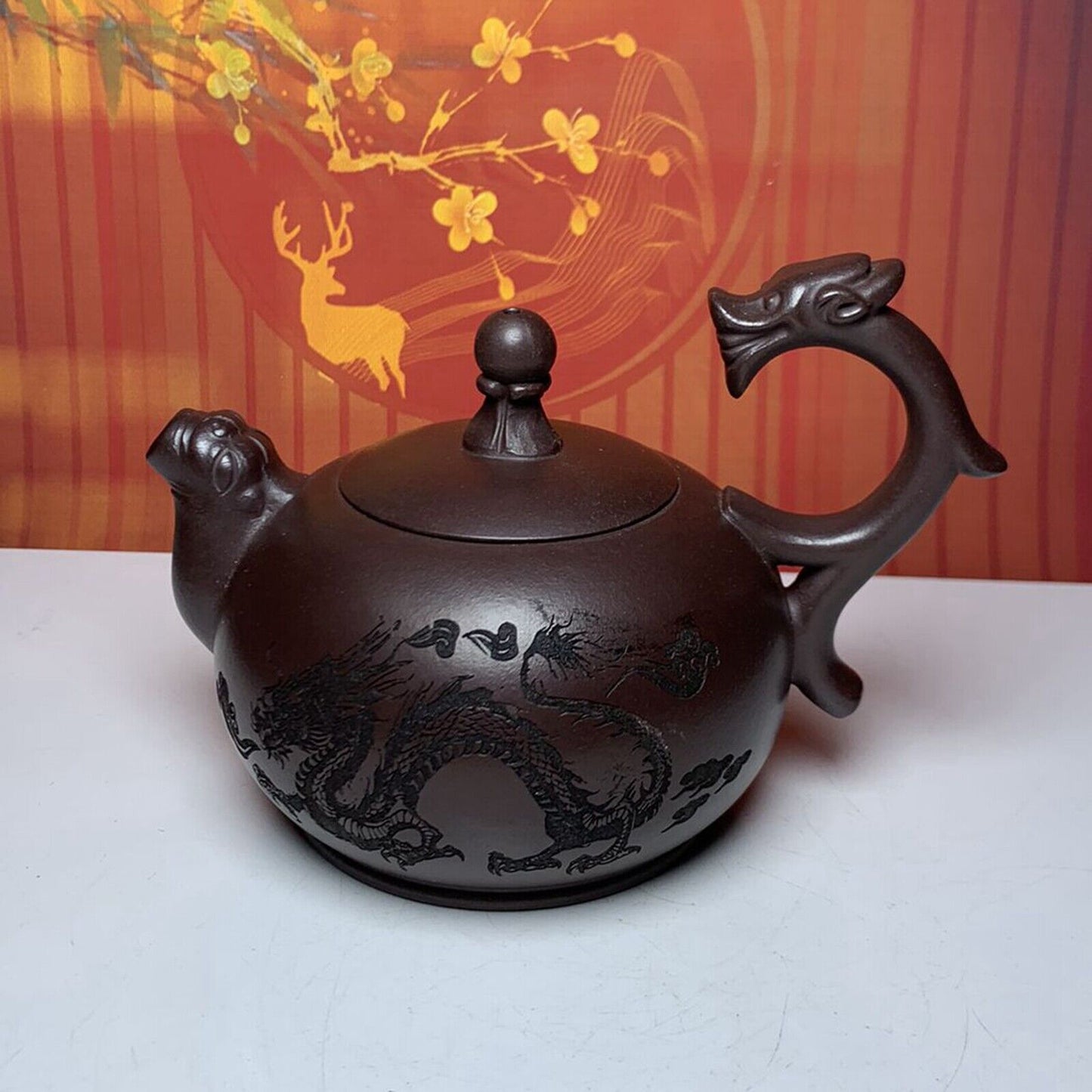 Vintage China Yixing Purple Clay Teapot Zisha Ceramic Dragon Teaware Collections