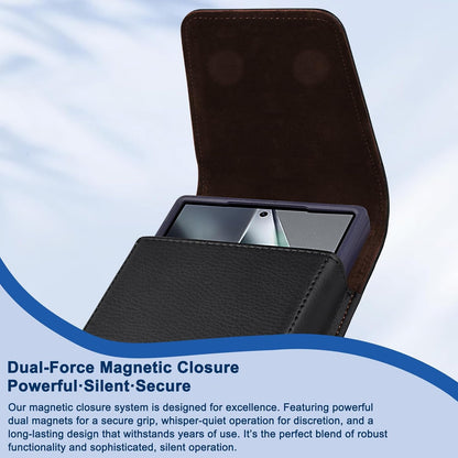 Leather Cell Phone Holster with Belt Clip Strong Magnetic Closure for Iphone Pro