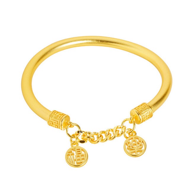 Safe and Happy 24K Gilding Yellow Gold Plated Bracele
