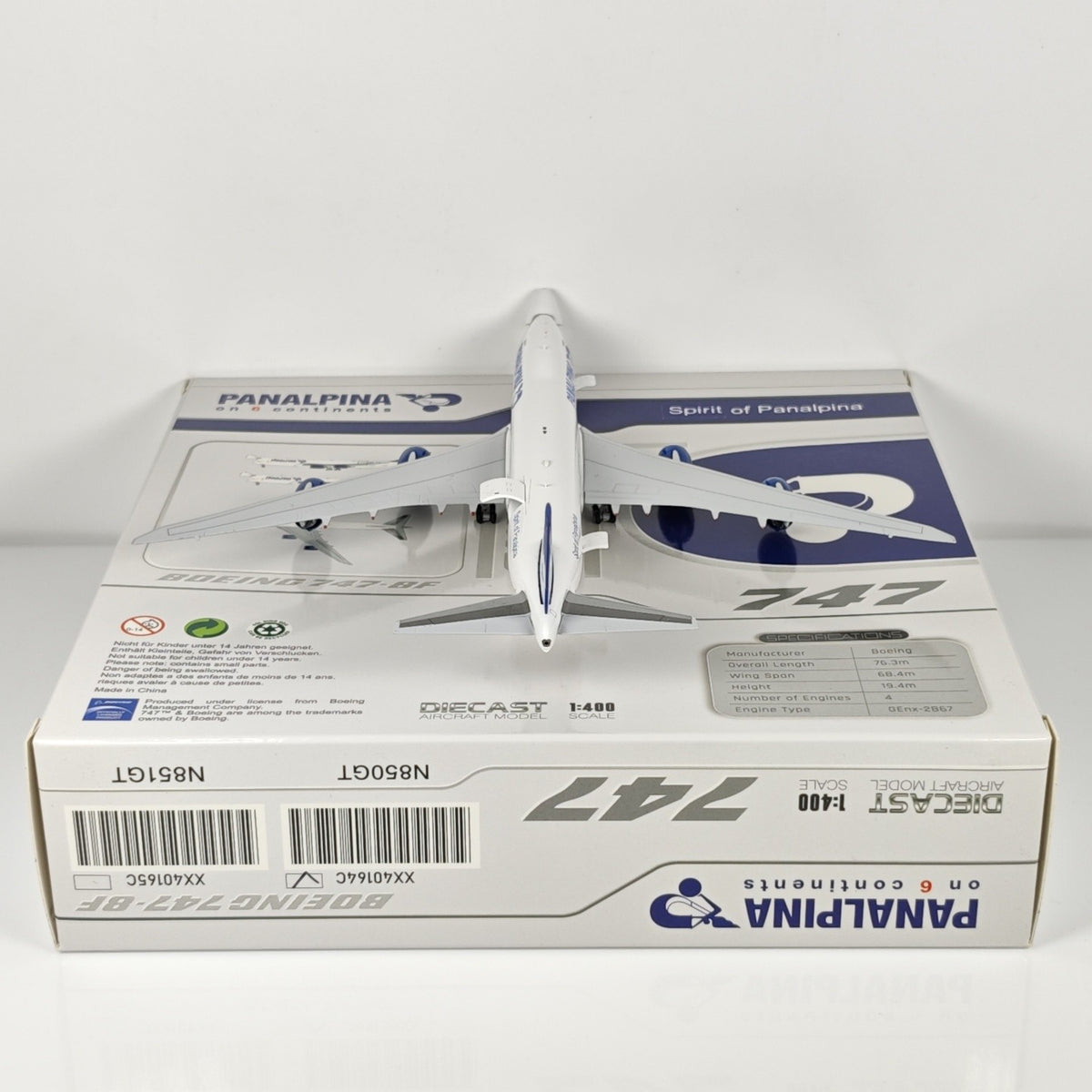 1:400 JC Wings Panalpina Boeing 747-8F Passenger Airplane Diecast Plane Model