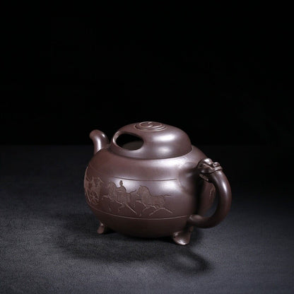 Chinese Yixing Zisha Clay Handmade Exquisite Teapot（牛盖 底款：金鼎商标）