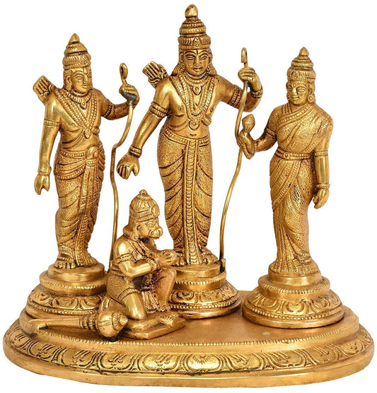 Ram Darbar Lord Rama Sita Laxman Hanuman Brass Family Statue Figurine Sculpture