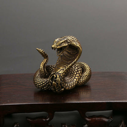 Pure Copper Zodiac Snake Creative Decorations Cobra Antique Play Bronze Tea Pet