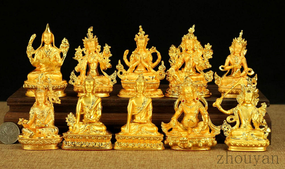 BLESSED TIBETAN BUDDHA GOLD GILT BUDDHISM STATUE / GIFT BOX VAJRASATTVA SEMPA