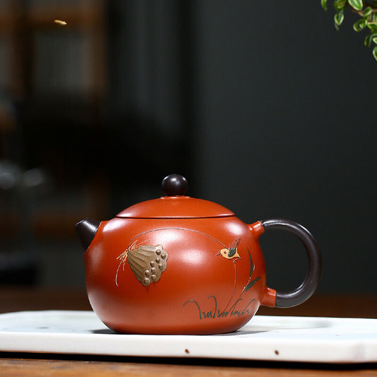 Chinese Yixing Zisha Pottery Zhu Clay 260ML Lotus Root Xishi Kung Fu Teapot