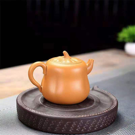 Chinese yixing zisha duan clay tea pot marked calabash design pot teapot